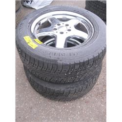 PAIR OF 25560R17 TIRES WITH MERCEDES RIMS