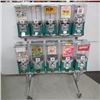 Image 1 : 10 HEAD 25 CENT CANDY MACHINE ON ROLLER STAND WITH KEY
