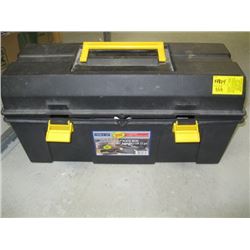 BLACK TOOL BOX WITH ASST. CONTENTS