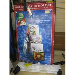 HOLIDAY CARD HOLDER & A PAIR OF CASTER STANDS