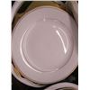 Image 2 : SET OF MUIRFIELD INFINITY WHITE GOLD RIM DISH SET, USED, CHIP ON ONE MUG. 11 PLACE SETTINGS PLUS