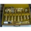 Image 2 : GOLD LOOK CASED CUTLERY SET & A STAINLESS STEEL CUTLERY SET