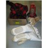 Image 1 : PAIR OF MITTS, OIL LANTERN, PLAID JACKET, ETC.