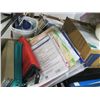 Image 2 : ASST. BINDERS, OFFICE SUPPLIES, HANGING LIGHT FIXTURE, ETC.