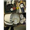 Image 2 : 4 BOXES OF MISC. KITCHEN UTENSILS, BAKING DISHES, MUGS, SLICER, ETC.