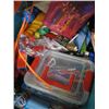 Image 2 : 2 BINS OF KIDS COLORING BOOKS, GAMES, PUZZLES, ZANY TRACKS, ETC.