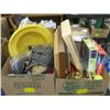 Image 1 : 4 BOXES OF MISC. BASEBALL GLOVE, WASHBOARD, PUZZLE, ETC.