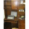 Image 2 : DOUBLE SHELF STORAGE CABINET WITH DESK & SLIDE OUT KEYBOARD