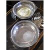 Image 2 : 2 SILVER PLATE SERVING DISHES WITH GLASS LINERS