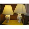 Image 1 : PAIR OF PAINTED GLASS BASED LAMPS