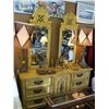 Image 1 : 5 PIECE DRESSER SET, DOUBLE MIRRORED DRESSER, HIGH BOY CHEST OF DRAWERS, 2 NIGHT STANDS & A HEADBOAR