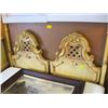 Image 2 : 5 PIECE DRESSER SET, DOUBLE MIRRORED DRESSER, HIGH BOY CHEST OF DRAWERS, 2 NIGHT STANDS & A HEADBOAR