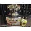 Image 1 : LG. SILVER PLATE BEVERAGE COOLER & A BRASS ICE BUCKET