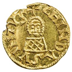 VISIGOTHS IN SPAIN: Chindasvinto, 642-653, AV tremissis (1.39g), Emerita (Merida). AU
