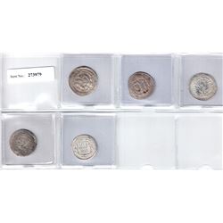 UMAYYAD: LOT of 5 silver dirhams