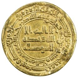 ABBASID: al-Mu'tadid, 892-902, AV dinar (4.08g), Madinat al-Salam, AH285. VF