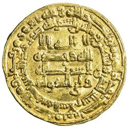 ABBASID: al-Muktafi, 902-908, AV dinar (4.12g), Madinat al-Salam, AH291. VF