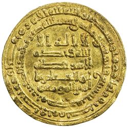ABBASID: al-Muqtadir, 908-932, AV dinar (4.04g), Misr, AH297. VF