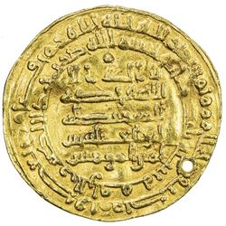 ABBASID: al-Muqtadir, 908-932, AV dinar (4.49g), al-Rafiqa, AH300. VF
