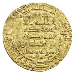 ABBASID: al-Muqtadir, 908-932, AV dinar (3.33g), Filastin, AH311. VF