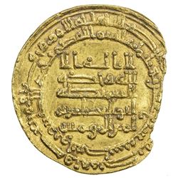 ABBASID: al-Muqtadir, 908-932, AV dinar (4.16g), Wasit, AH317. VF