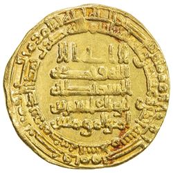 ABBASID: al-Qahir, 932-934, AV dinar (4.40g), Madinat al-Salam, AH321. EF
