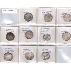 ABBASID: LOT of 9 Abbasid and 1 Umayyad silver dirhams