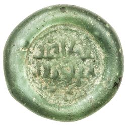 FATIMID: al-Zahir, 1021-1036, glass weight or jeton (5.92g). F-VF