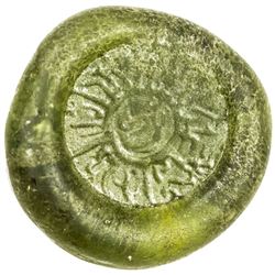 FATIMID: glass weight or jeton (5.93g). VF