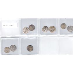FATIMID: LOT of 9 silver half dirhams