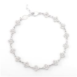 Plated Rhodium Diamond Bracelet