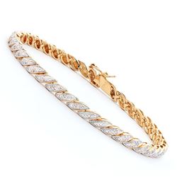 Plated 18KT Yellow Gold Diamond Bracelet