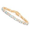 Image 1 : Plated 18KT Yellow Gold 9.00ctw Blue Topaz and Diamond Bracelet