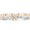 Image 2 : Plated 18KT Yellow Gold 9.00ctw Blue Topaz and Diamond Bracelet