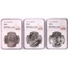 Image 1 : Lot of (3) 1971-S Eisenhower Silver Dollar Coins NGC MS65