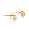 Image 2 : Plated 18KT Yellow Gold 0.20ctw Ruby and Diamond Earrings