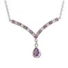 Image 1 : Plated Rhodium 2.65ctw Amethyst and White Topaz Pendant with Chain