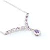 Image 2 : Plated Rhodium 2.65ctw Amethyst and White Topaz Pendant with Chain