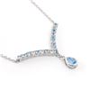 Image 2 : Plated Rhodium 2.4ctw Blue Topaz Pendant with Chain