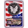 Image 2 : 2019-W $1 Proof American Silver Eagle Coin NGC PF70 Ultra Cameo Independence Day Flag