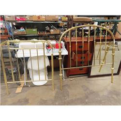 2 Brass Headboards- 1 Is Single, 1 Is Double