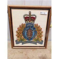 Royal Canadian Mount Police Needle Point 23" x 26"
