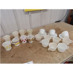 21 Pcs - Fire King Cups & Saucers -Vintage