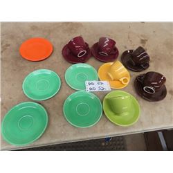 17 Pcs Fiesta Cups & Saucers- Vintage