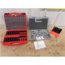 New 3/8 Sockets - Deep & Shallow- Metric & Std, 39 Pc Tap & Die, & Punch Set