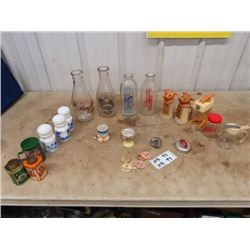 4 Labelled Milk Bottles, Creamer, Egg Holders, Plus More!