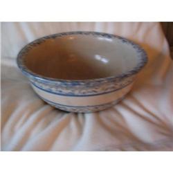 13 inch Blue Spongeware Banded Bowl #1441249