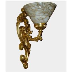 A pair of alabaster and bronze sconces #1441863