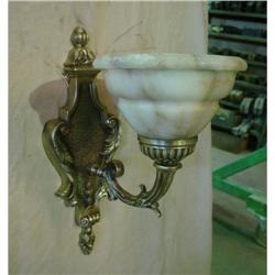 A pair of alabaster and bronze sconces #1441868