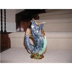 Majolica Fish Gurgle Jug #1441880